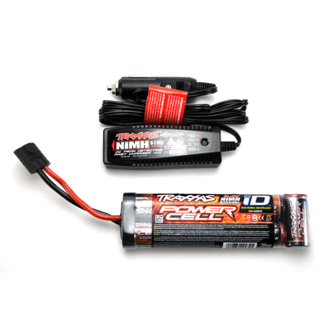 Traxxas Stampede 2WD XL-5 3000mAh 8.4V NiMH Flat Pack Battery 12V DC 4A Charger