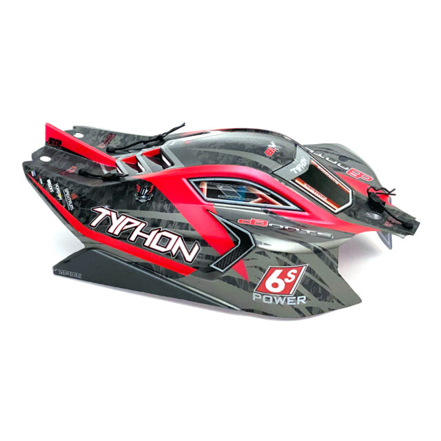 Typhon 6S BLX Painted Decaled Trimmed Body (Black/Red) ARA406120