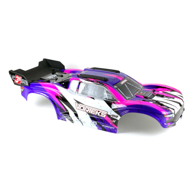Arrma Vorteks 3S BLX 4X4 Painted Decaled Trimmed Body Shell Pink/Purple