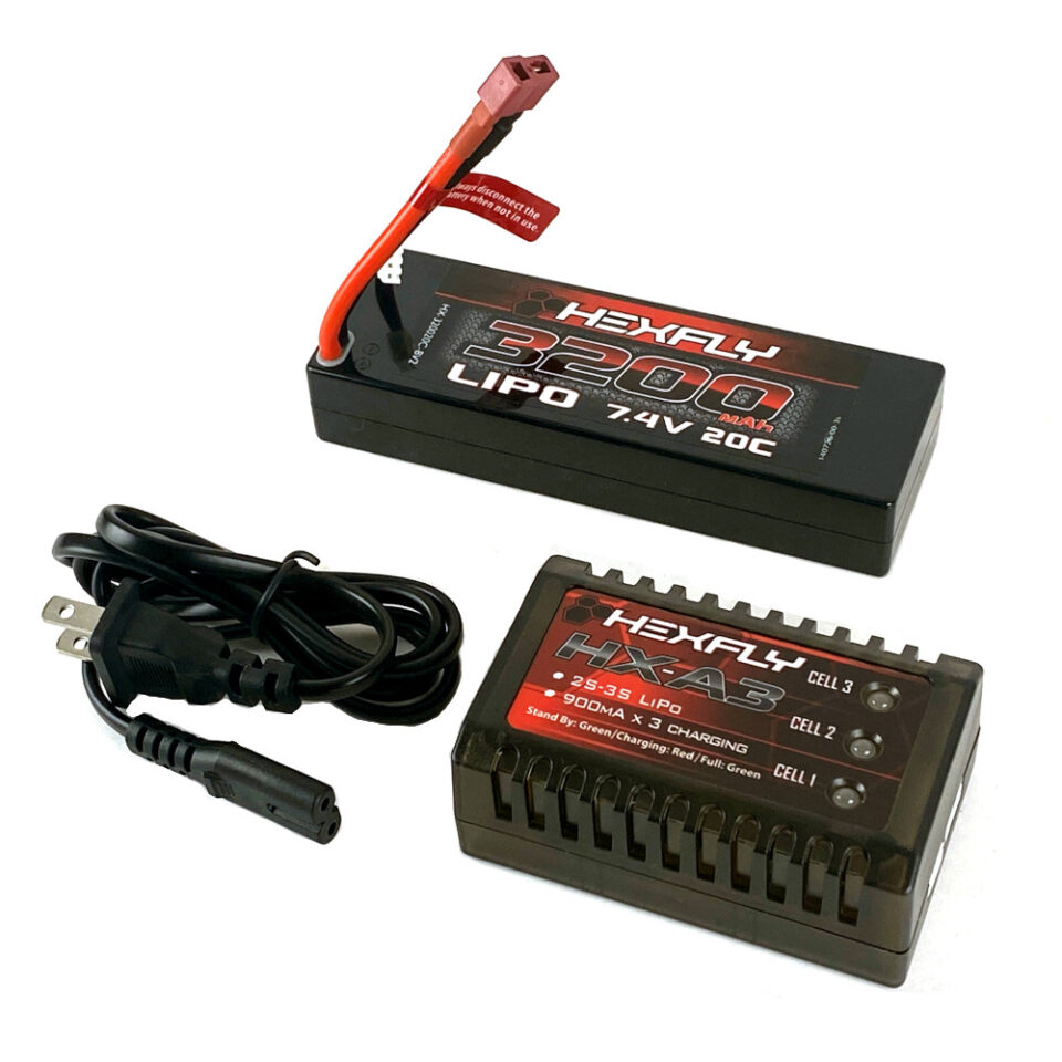 Redcat Hexfly LiPo Battery w/ HX-A3 Charger 3200mAh 20C 7.4V Deans Plug