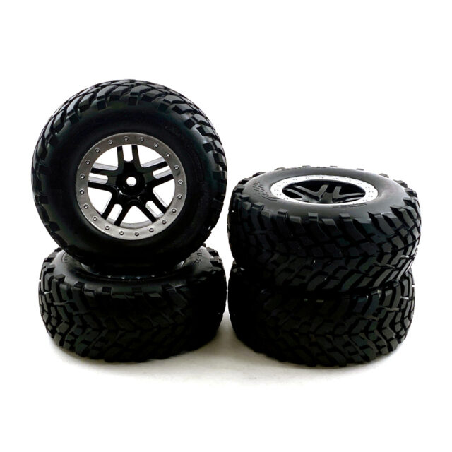 Traxxas Slash 4X4 SCT Spec Tires w/ Split Spoke Wheels Factory Mounted & Glued